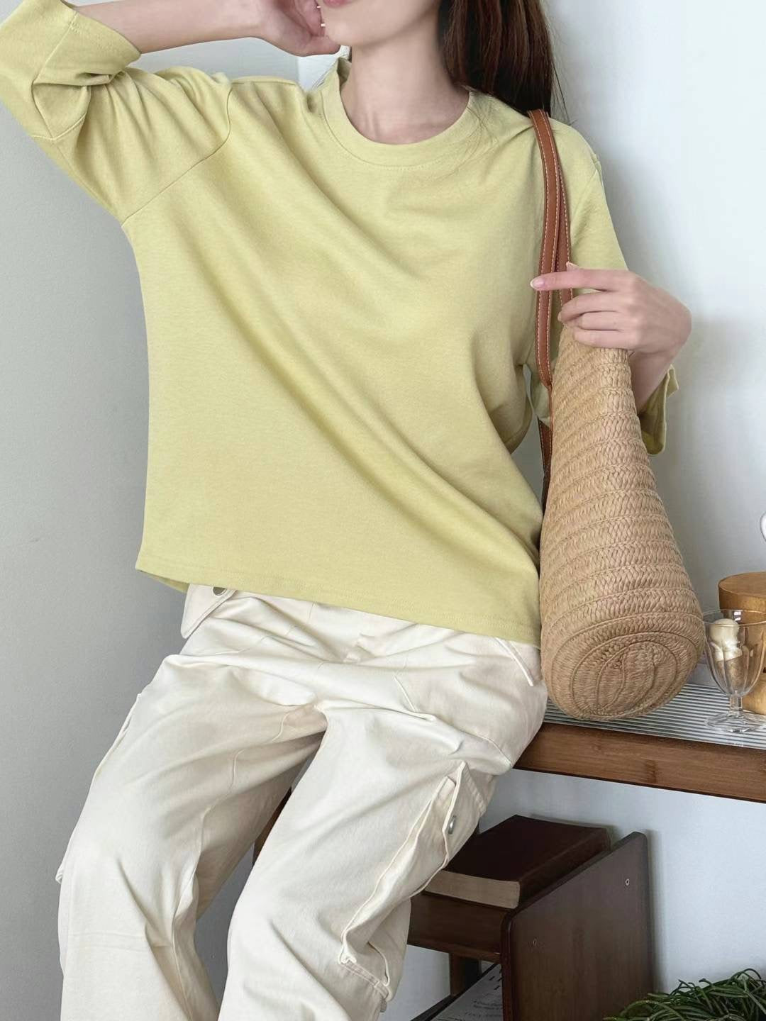 Basic Crew Neck Half Sleeve Top