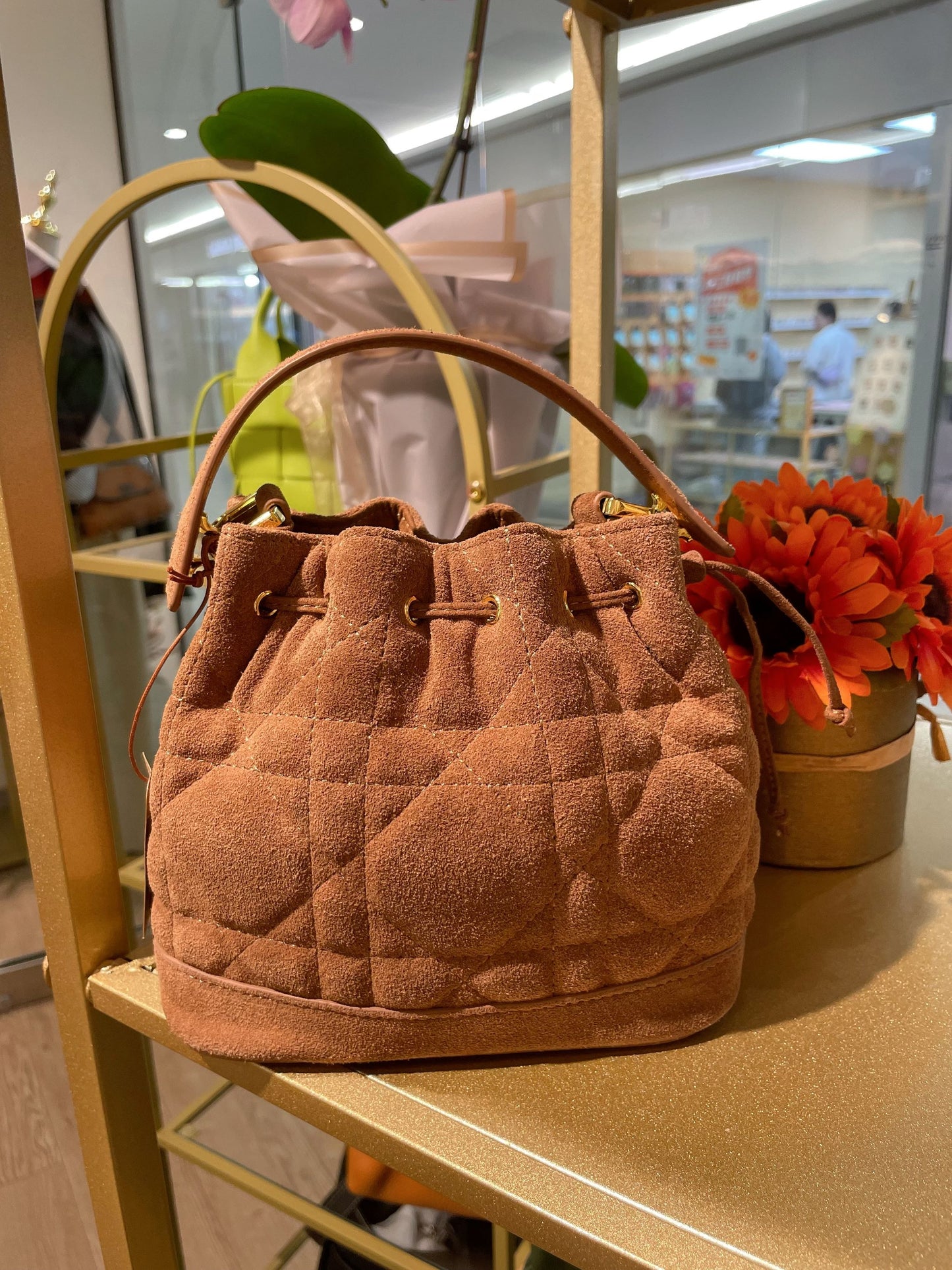 Suede Draw String Bag