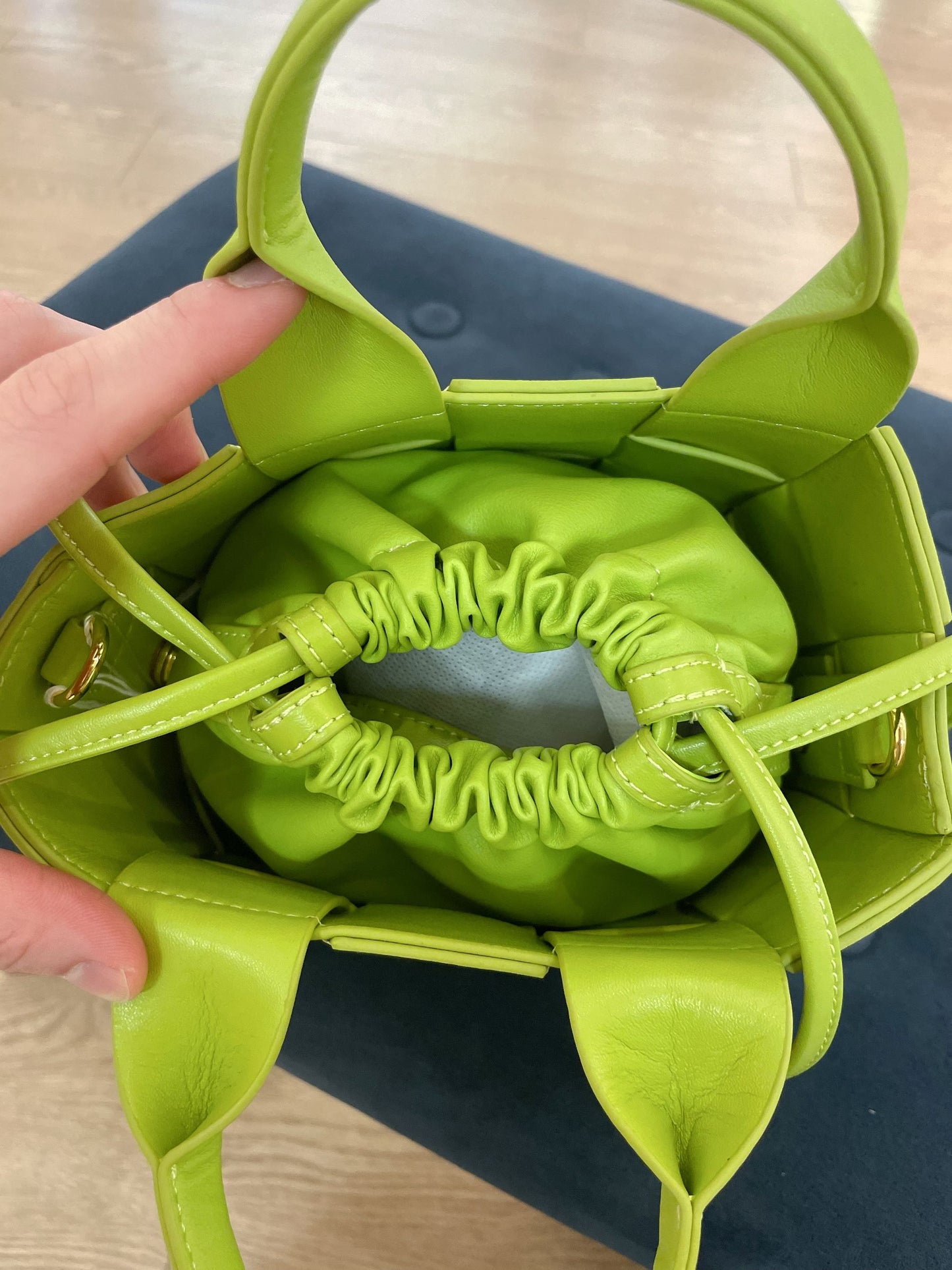 Woven Basket Top Handle Bag
