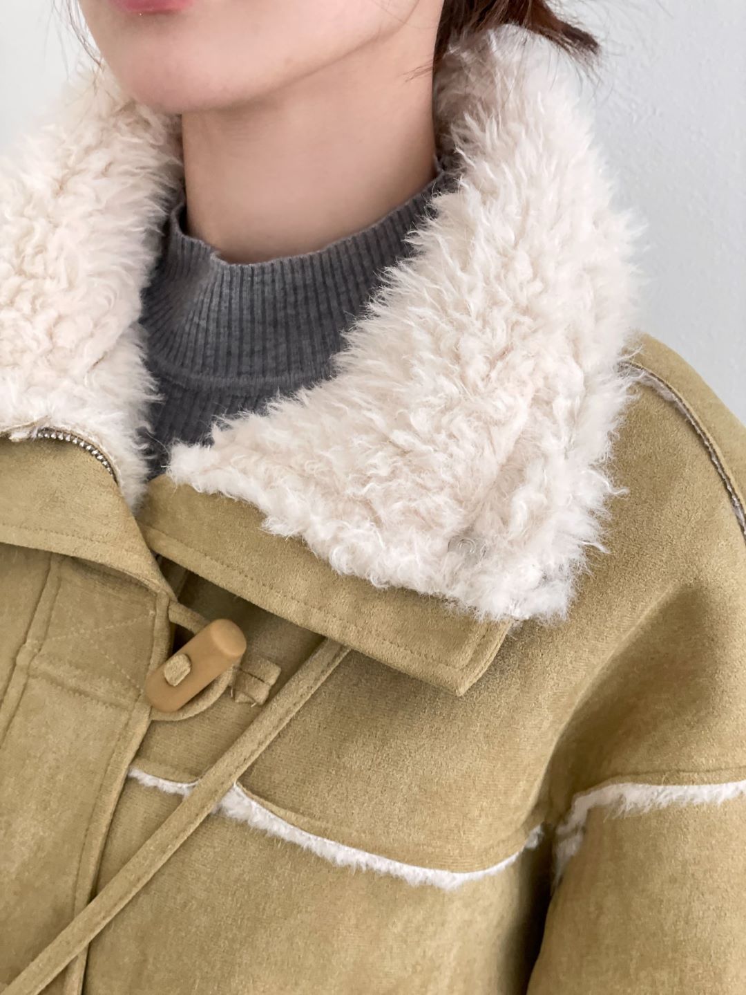 Faux Fur Toggle Coat Set