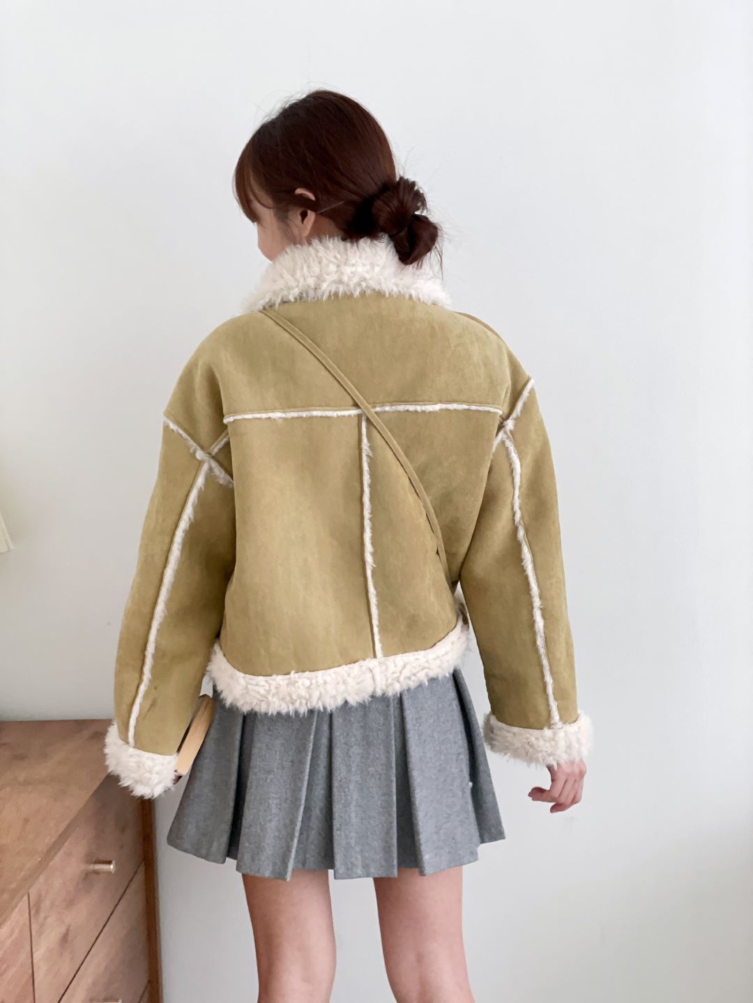 Faux Fur Toggle Coat Set