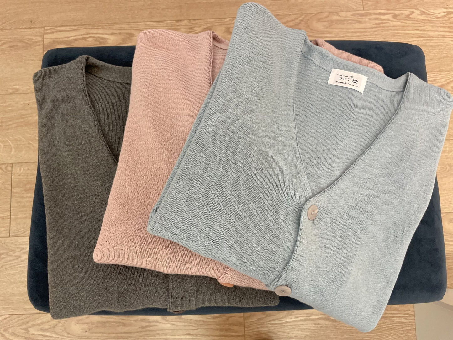 V Basic Buttoned Cardigan