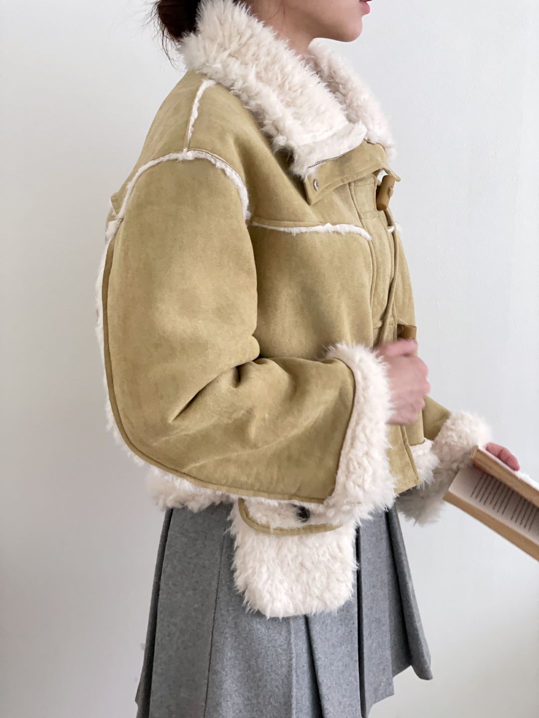 Faux Fur Toggle Coat Set