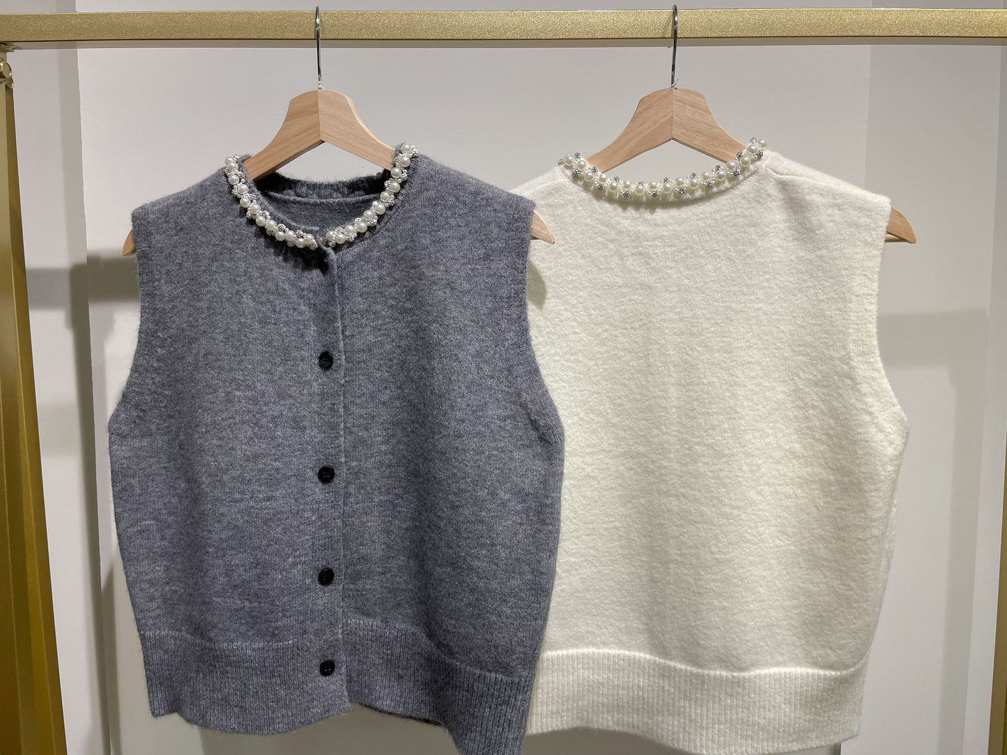 Pearl Wool Knit Vest