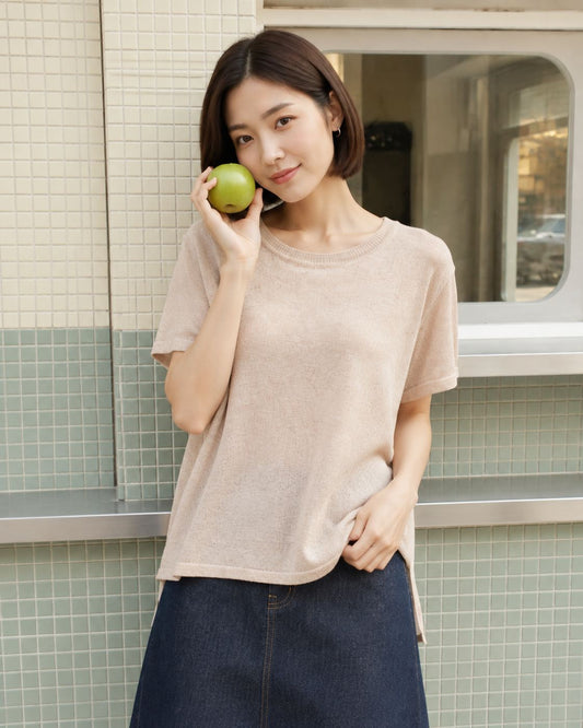 J&M Cotton Linen Crew Neck