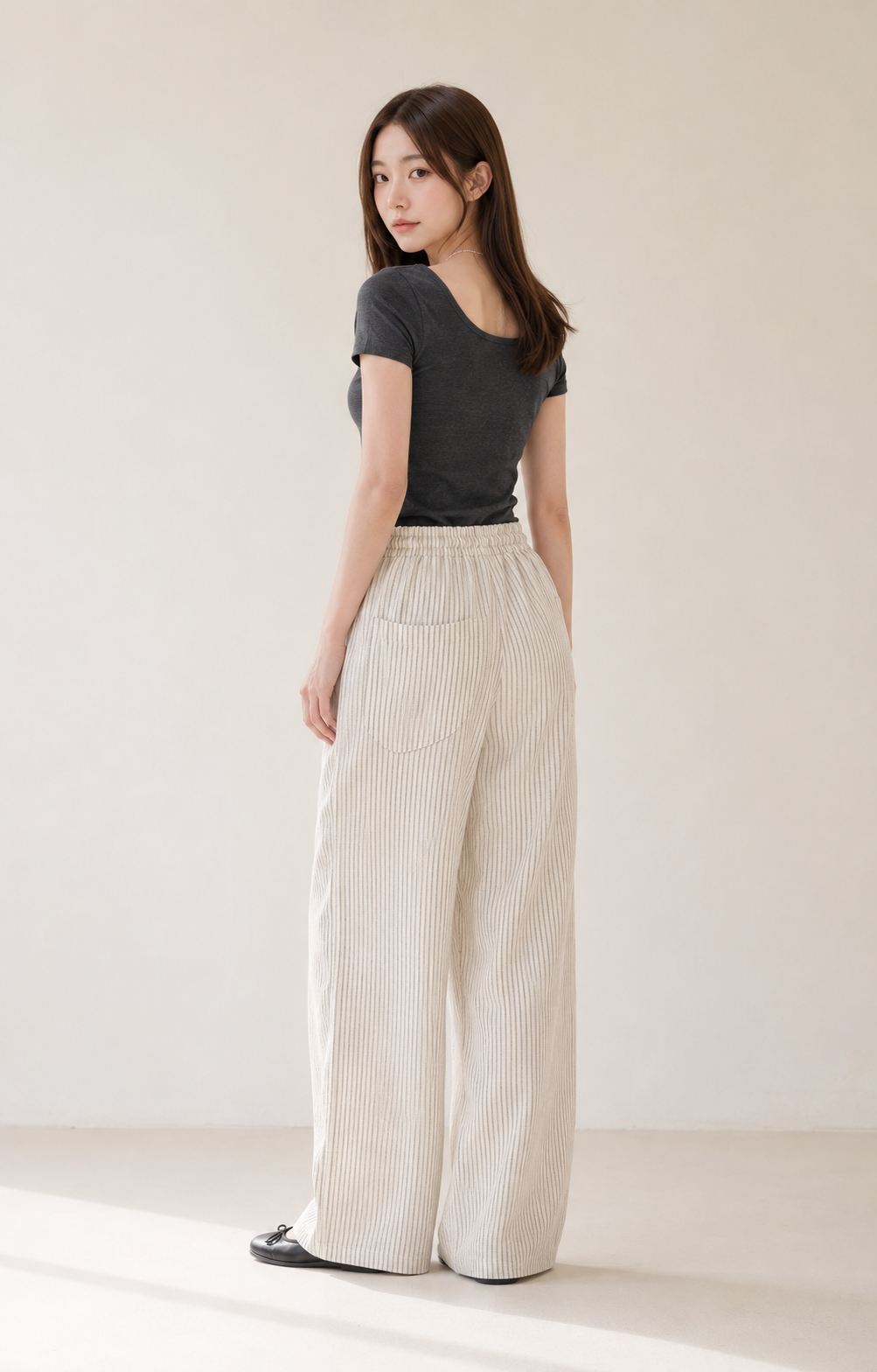 Cotton Linen Stripe Trouser