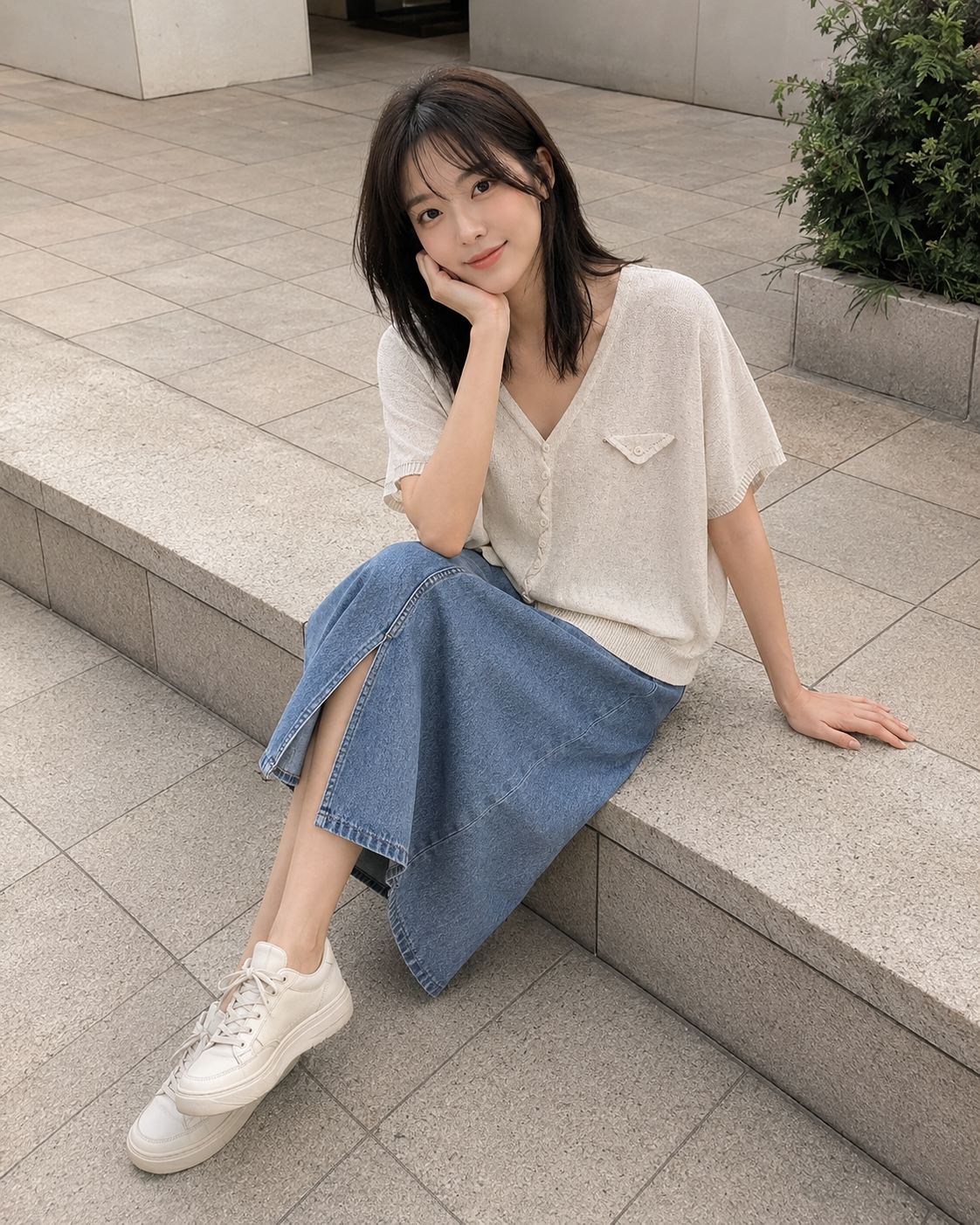 J&M Cross Button Cardigan