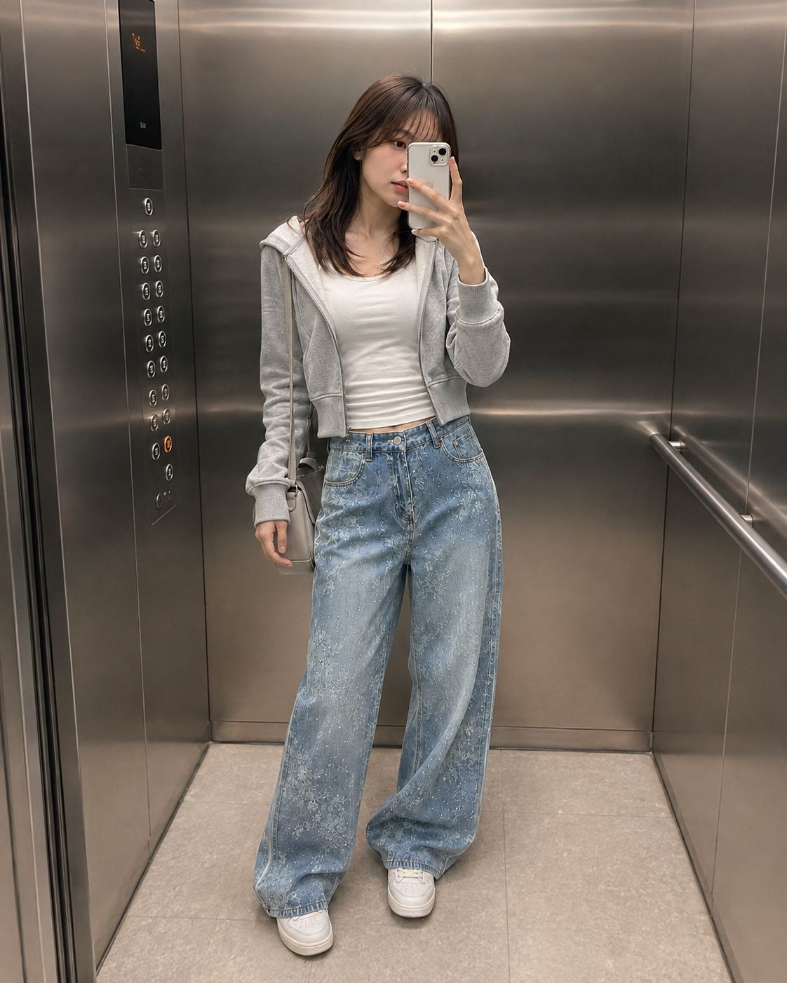 Floral Embroidered Jeans 2618