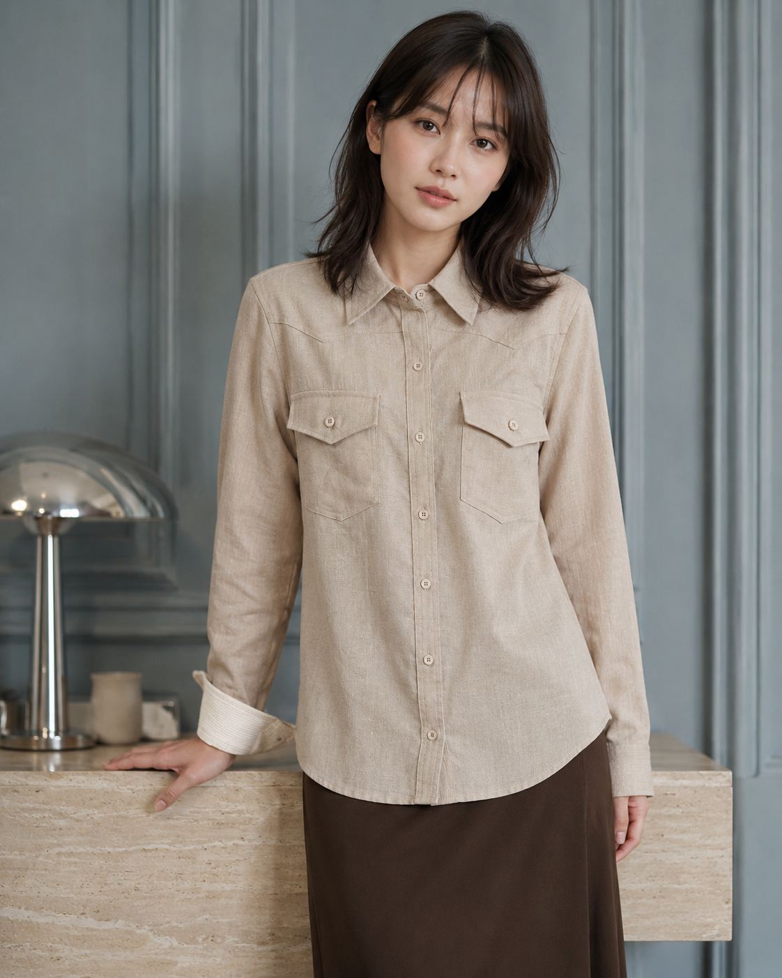 Hand Dye Linen Shirt