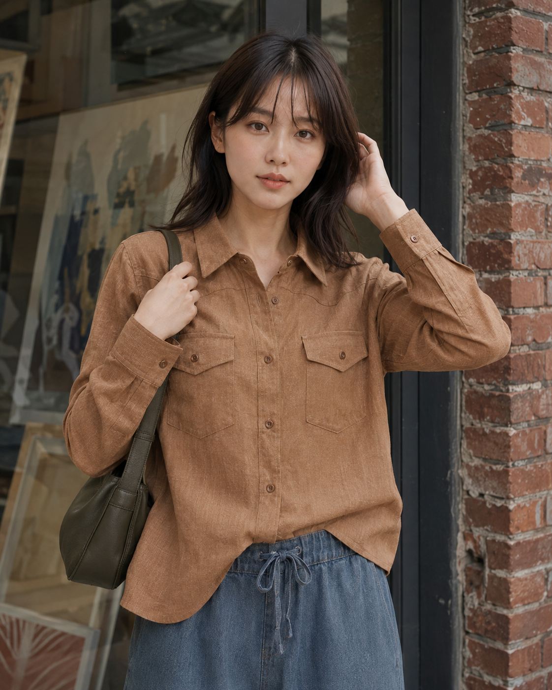 Hand Dye Linen Shirt