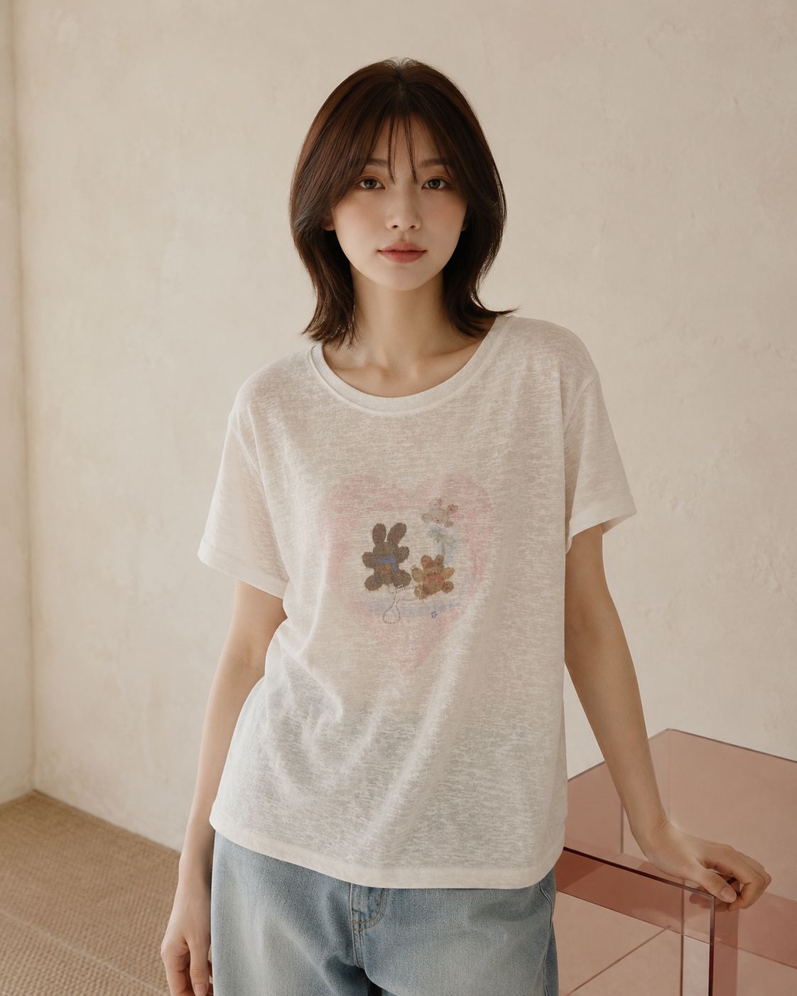 XWY Heart Rabbit Tee