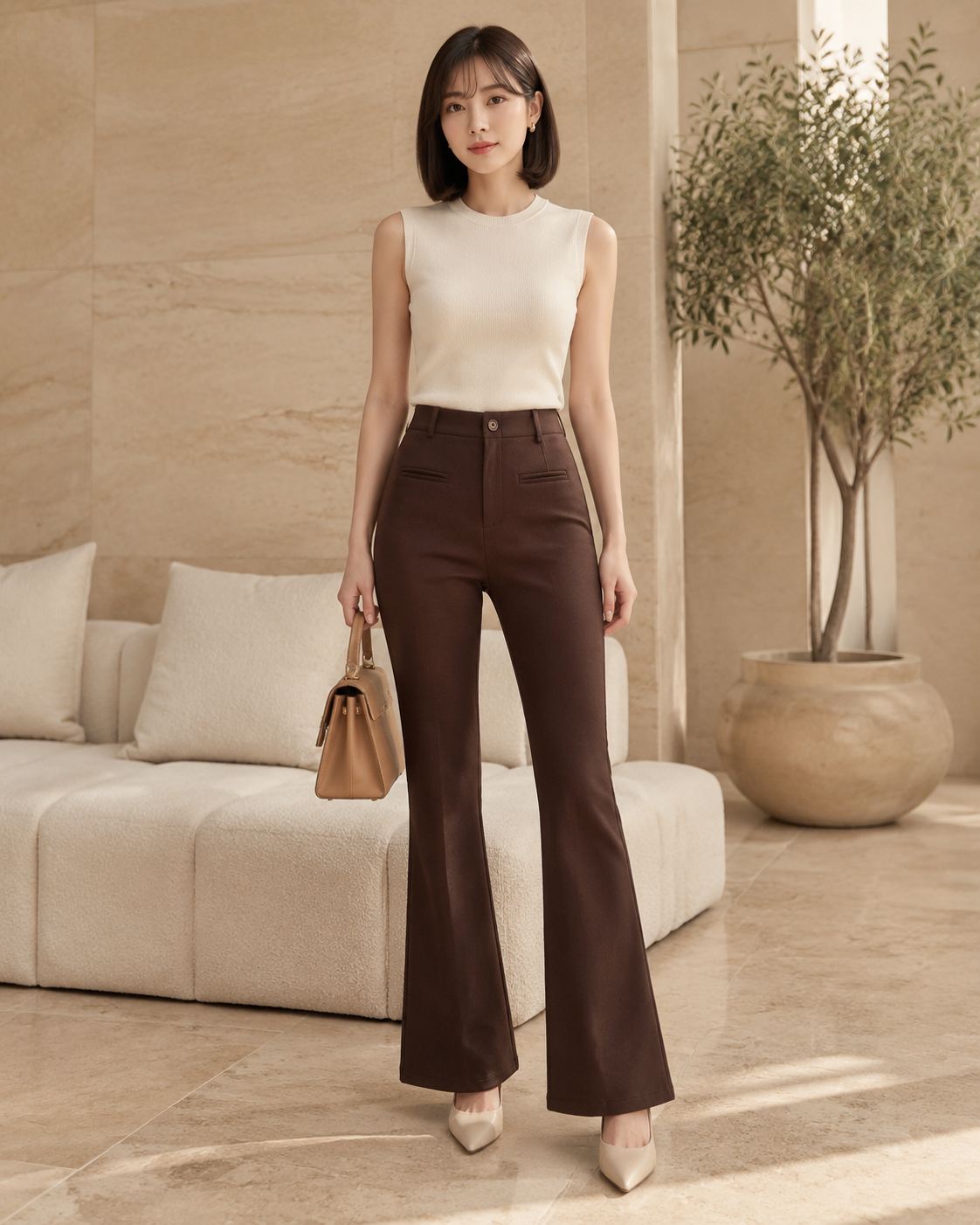 S - High Waist Flare Trouser