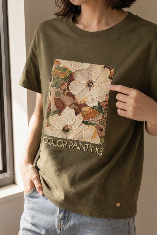 Oil Paint Flower Tee