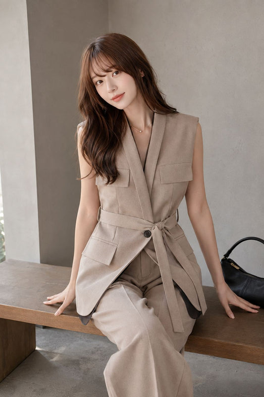 Pocket Vest Trouser Set