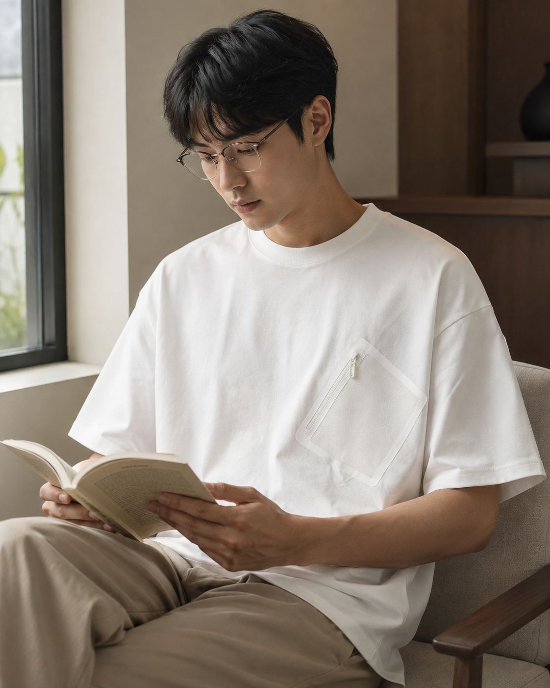 Pocket Zipper T Shirt - D1187