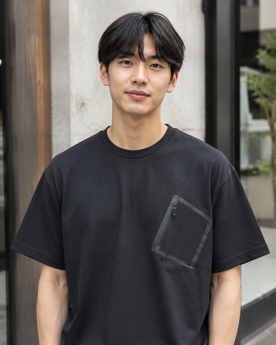 Pocket Zipper T Shirt - D1187