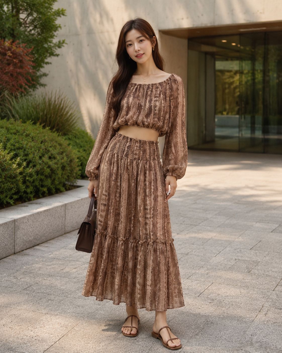 M - Printed Top & Dress Set