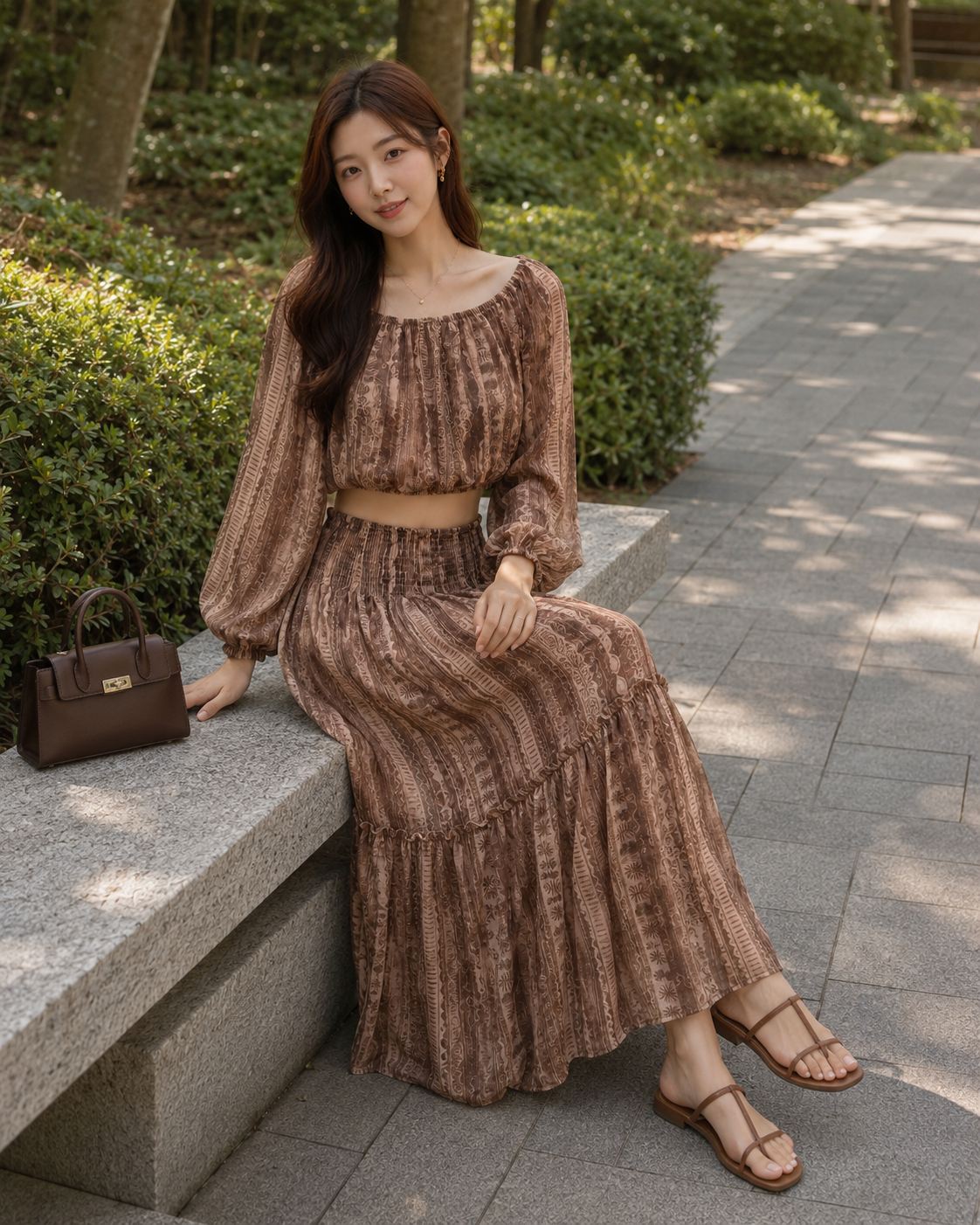 M - Printed Top & Dress Set