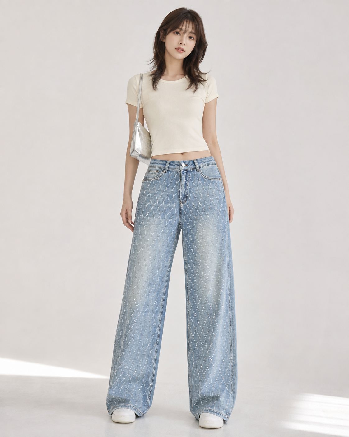 Sparkly Argyle Denim