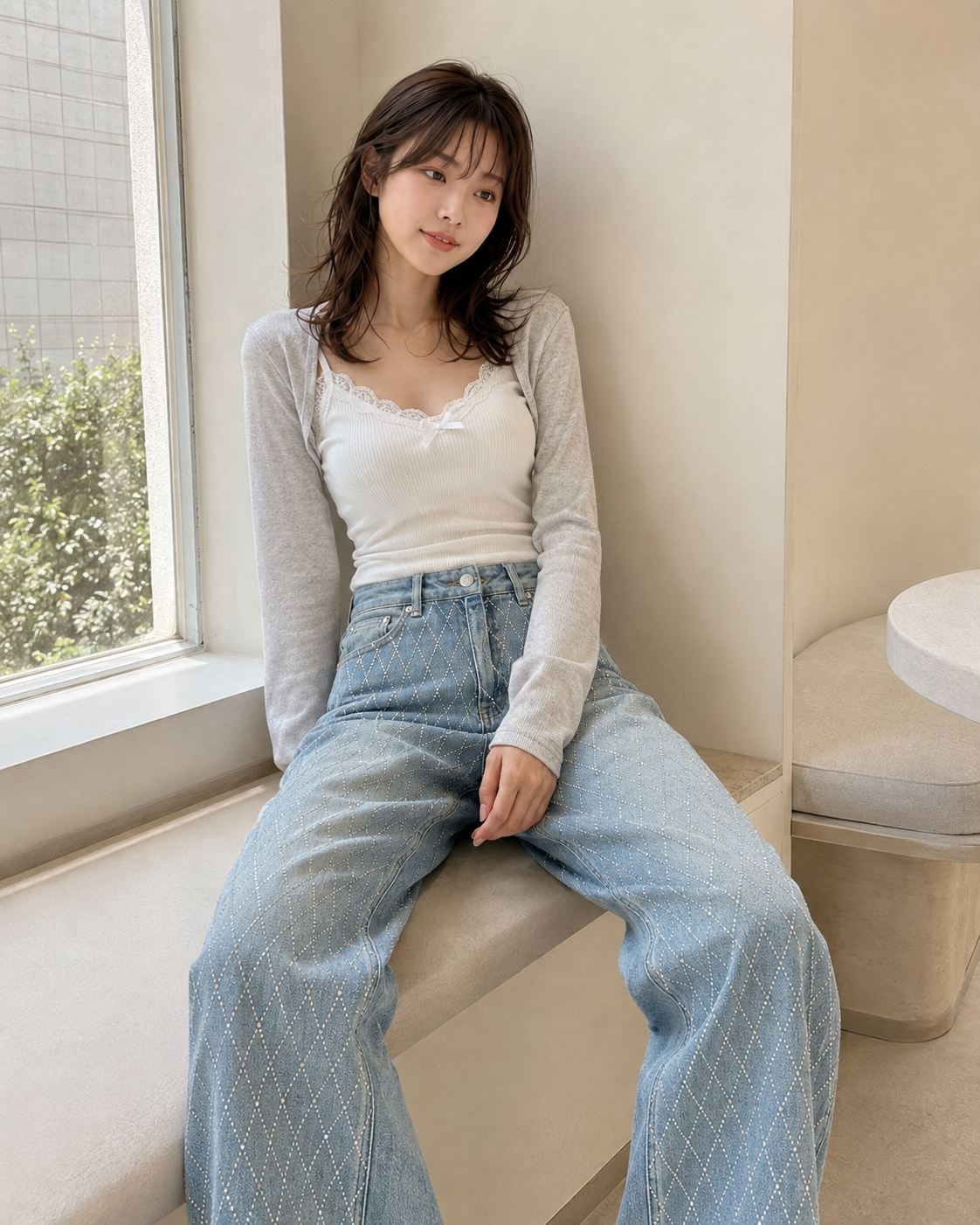 Sparkly Argyle Denim
