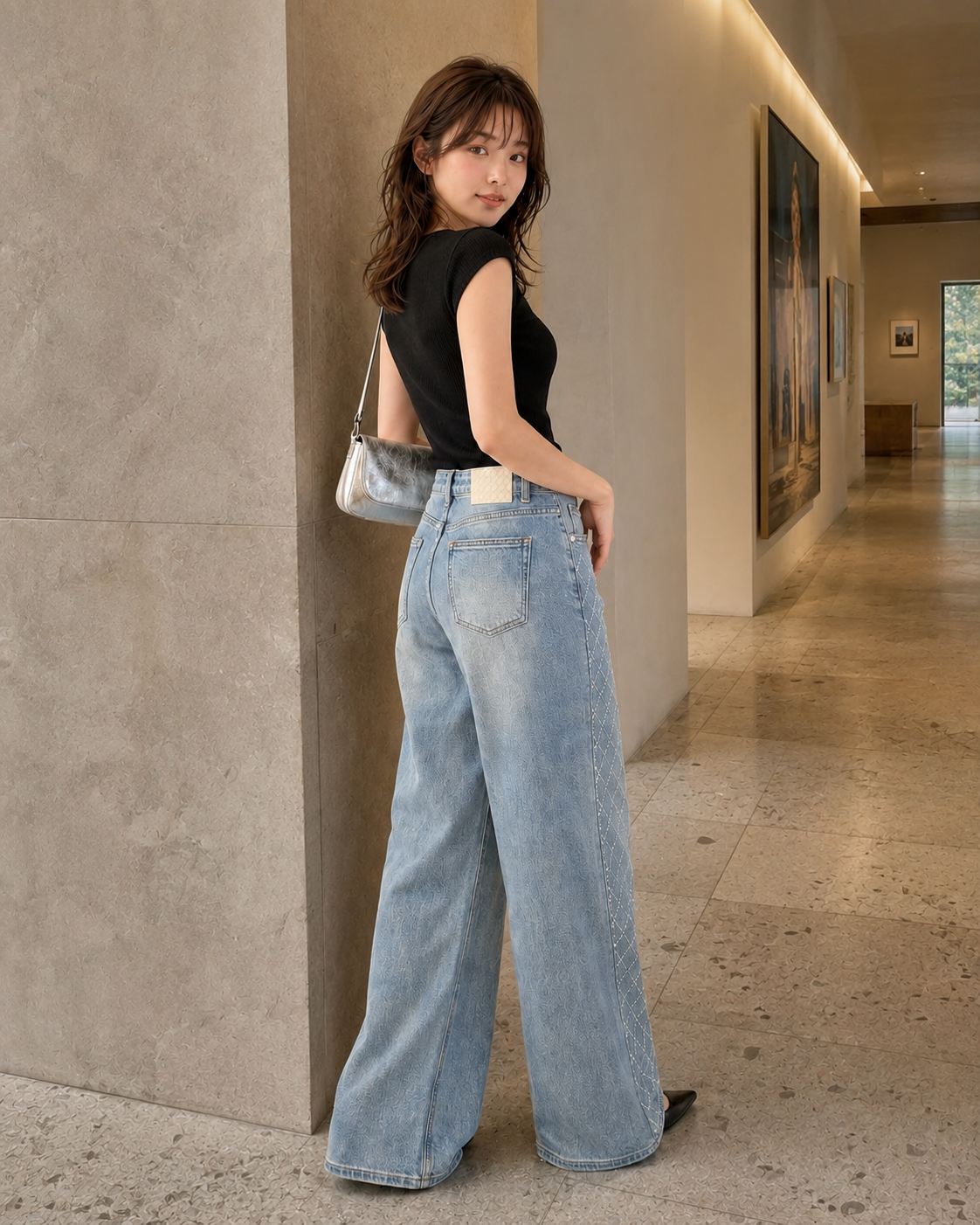 Sparkly Argyle Denim