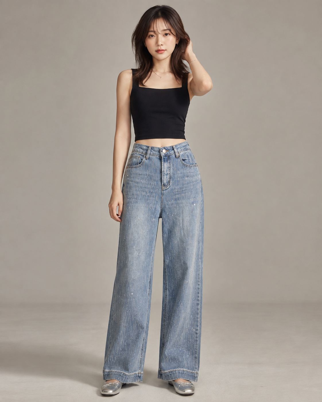 Sparkly Straight Cut Jeans