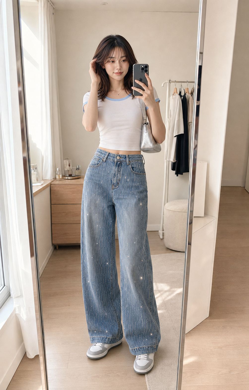 Sparkly Straight Cut Jeans