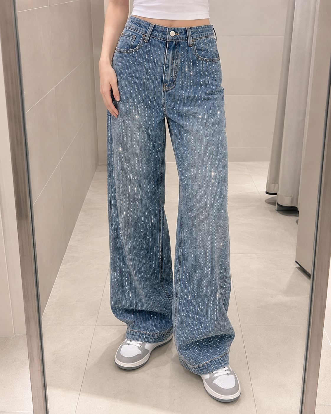 Sparkly Straight Cut Jeans