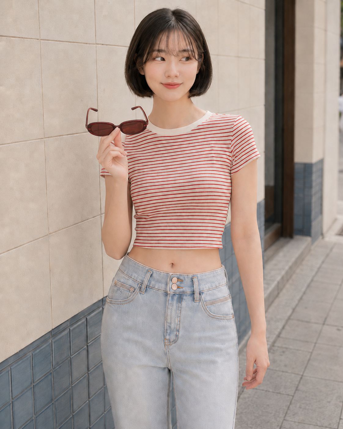 Stretchy Straight Cut Jeans