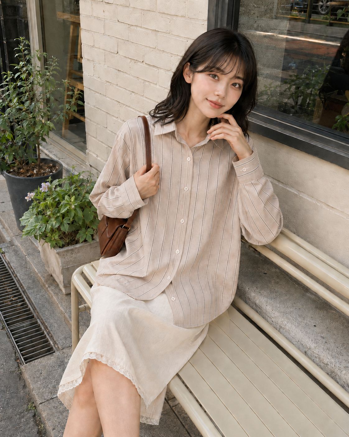 Striped Button Shirt 2692