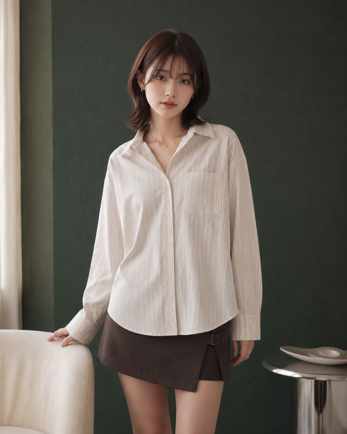 Striped Tie-Up Shirt