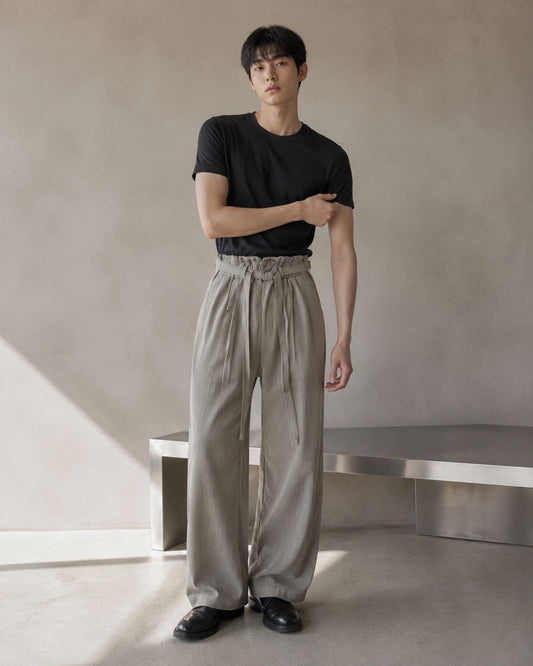 S Unisex Belt Cotton Pants