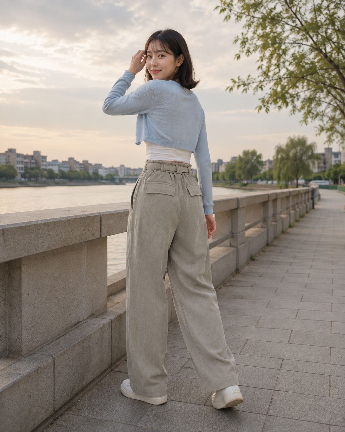 S Unisex Belt Cotton Pants