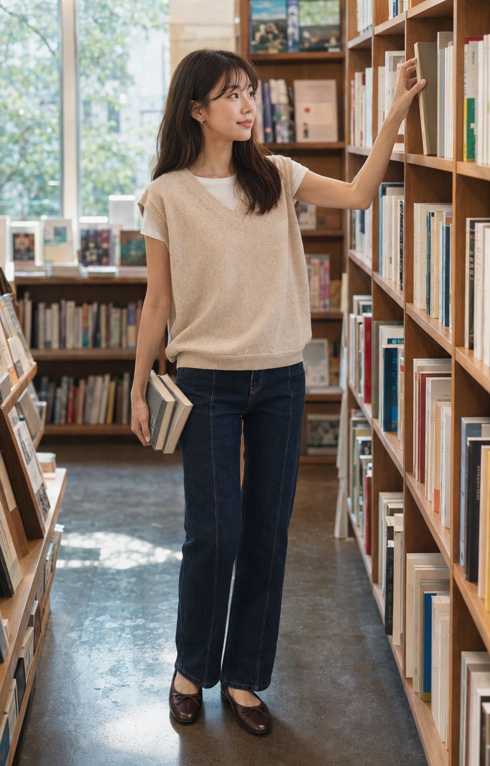 V Neck Cotton Linen Vest