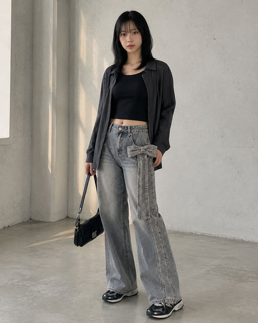 YC Ribbon Sparkly Jeans
